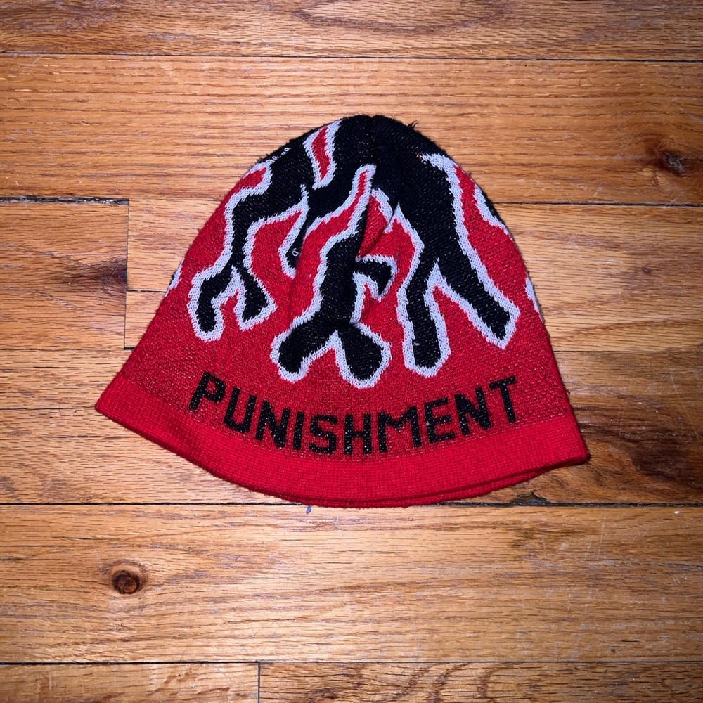 Punishment Red Flame Knit Beanie